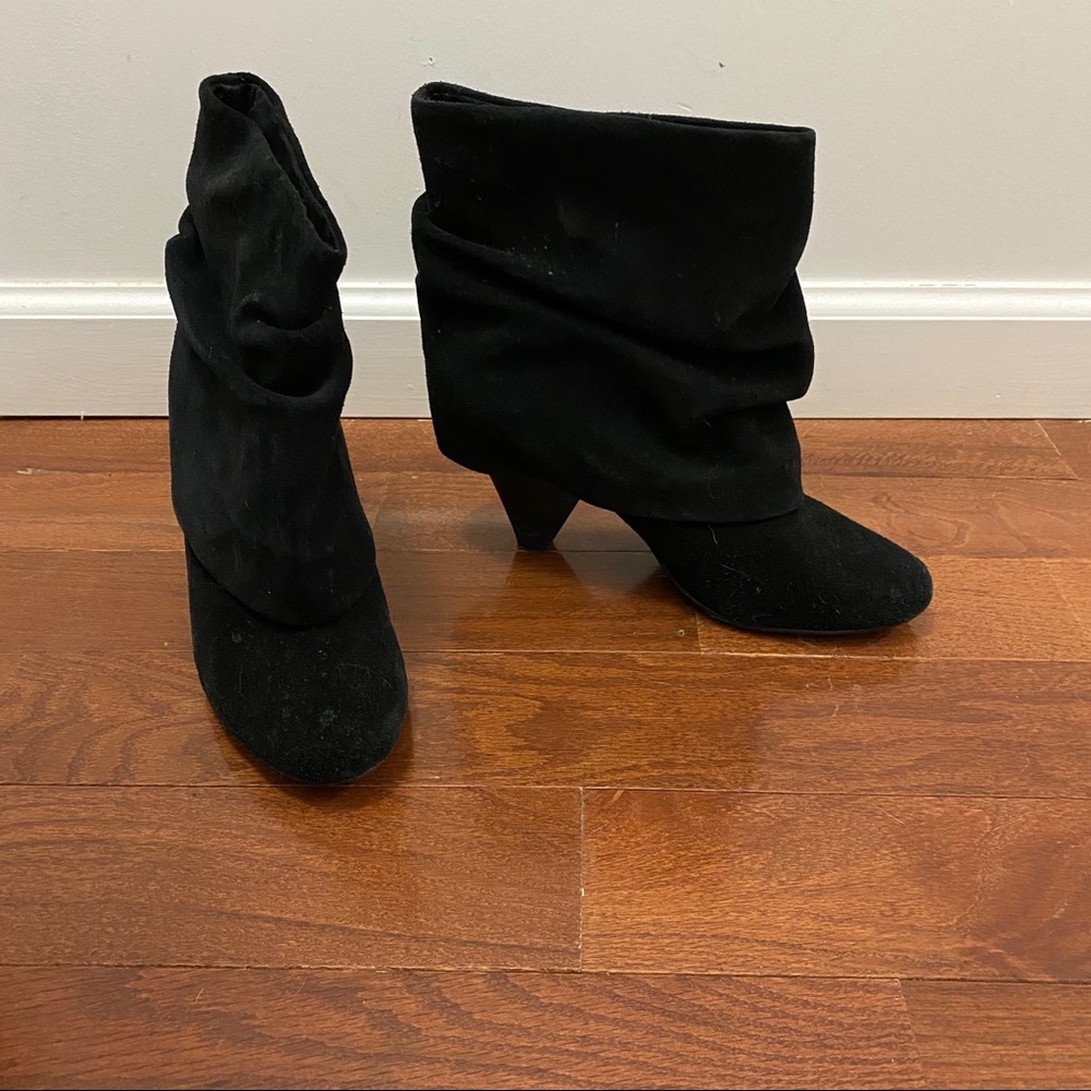 Steve Madden suede black heeled booties